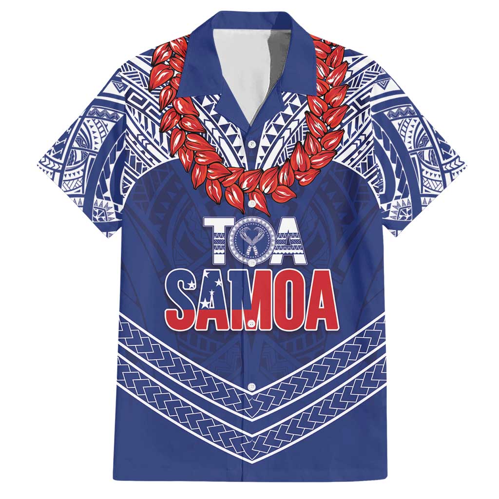 Toa Samoa Rugby Custom Hawaiian Shirt Ulafala Mix Nifo'oti LT7 Blue - Polynesian Pride