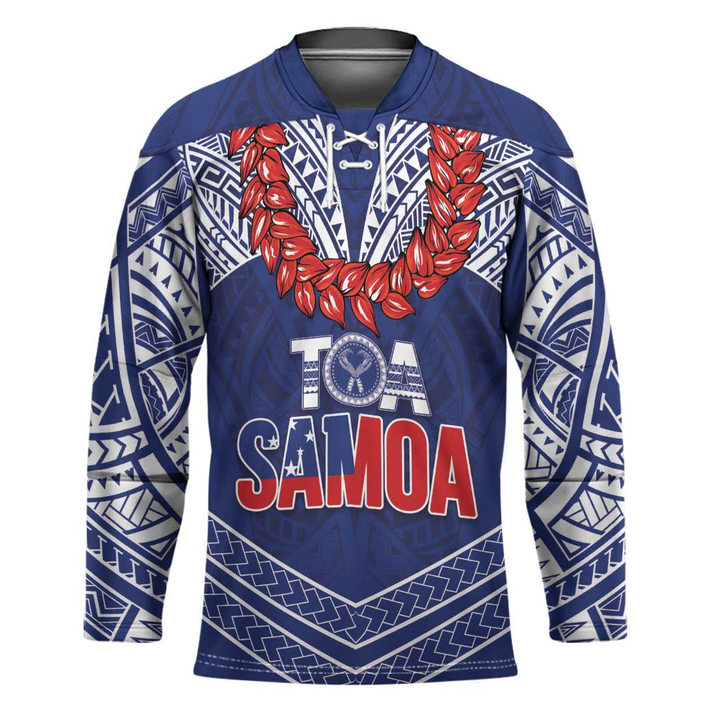 Toa Samoa Rugby Custom Hockey Jersey Ulafala Mix Nifo'oti LT7 Unisex Blue - Polynesian Pride