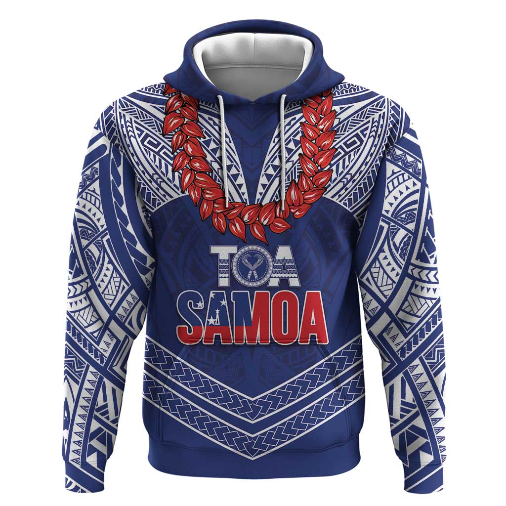 Toa Samoa Rugby Custom Hoodie Ulafala Mix Nifo'oti LT7 Pullover Hoodie Blue - Polynesian Pride