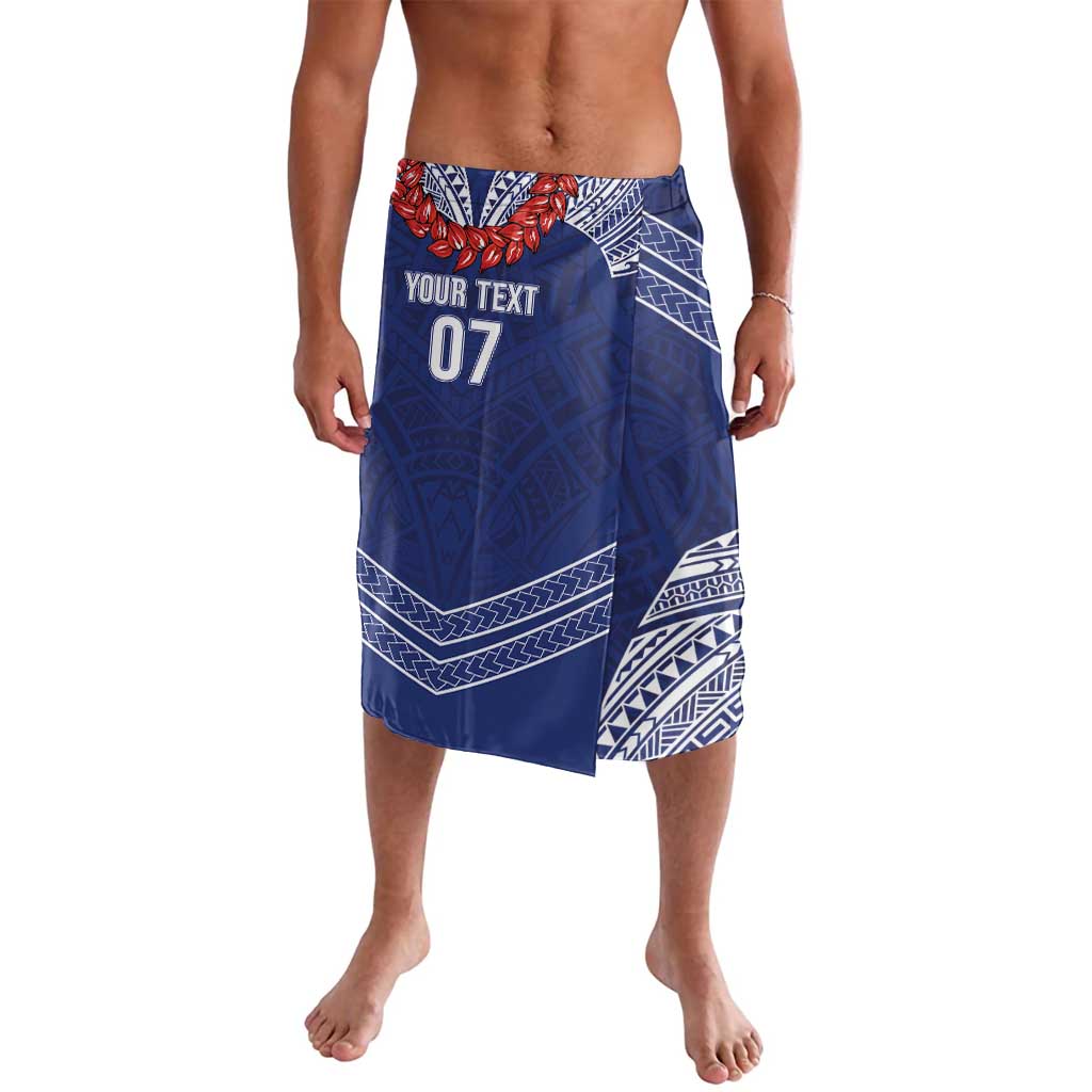 Toa Samoa Rugby Custom Lavalava Ulafala Mix Nifo'oti LT7 Blue - Polynesian Pride