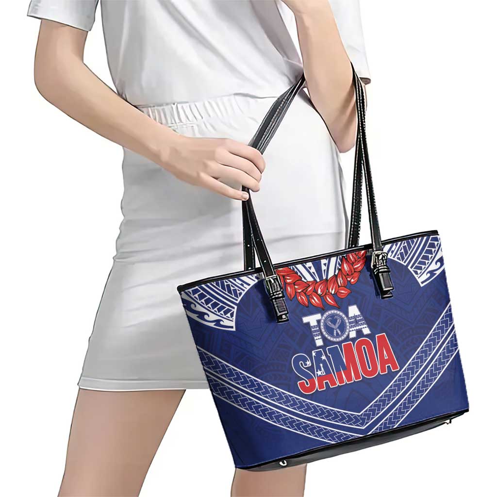 Toa Samoa Rugby Leather Tote Bag Ulafala Mix Nifo'oti LT7 - Polynesian Pride