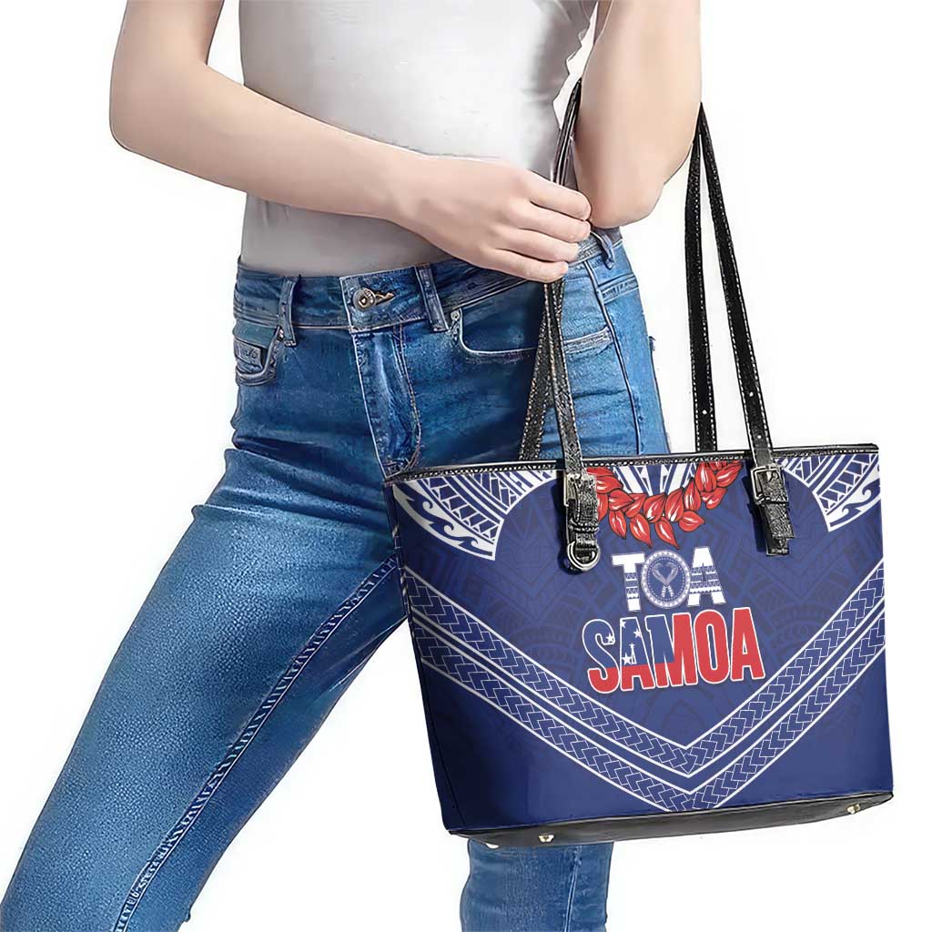 Toa Samoa Rugby Leather Tote Bag Ulafala Mix Nifo'oti LT7 - Polynesian Pride