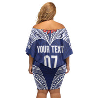 Toa Samoa Rugby Custom Off Shoulder Short Dress Ulafala Mix Nifo'oti LT7 - Polynesian Pride