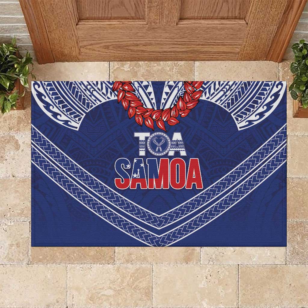 Toa Samoa Rugby Rubber Doormat Ulafala Mix Nifo'oti LT7 Blue - Polynesian Pride