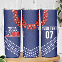 Toa Samoa Rugby Custom Skinny Tumbler Ulafala Mix Nifo'oti LT7 - Polynesian Pride