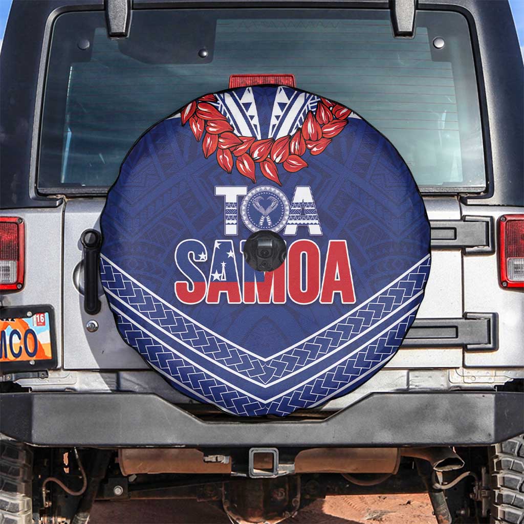 Toa Samoa Rugby Spare Tire Cover Ulafala Mix Nifo'oti LT7 Blue - Polynesian Pride