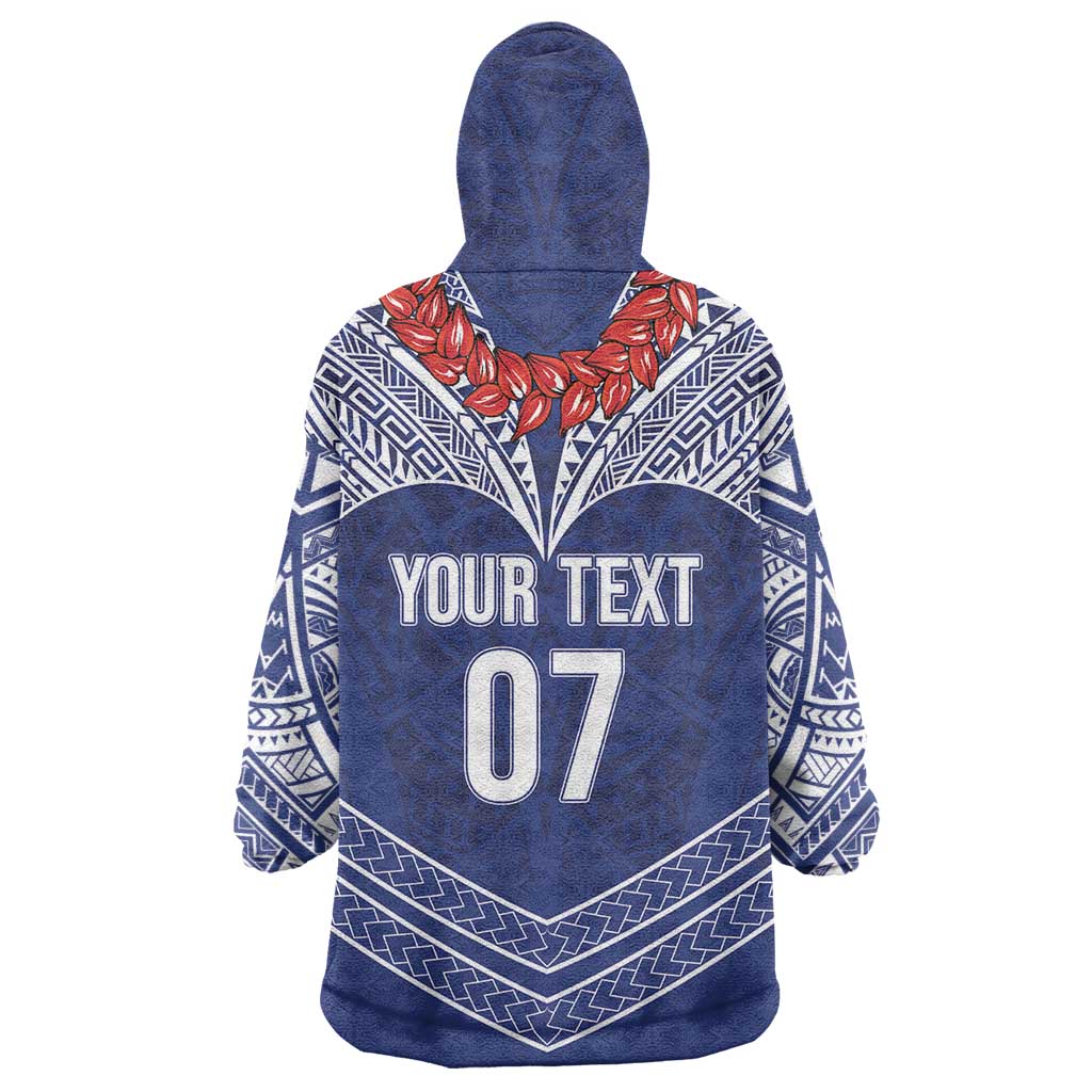 Toa Samoa Rugby Custom Wearable Blanket Hoodie Ulafala Mix Nifo'oti LT7 - Polynesian Pride
