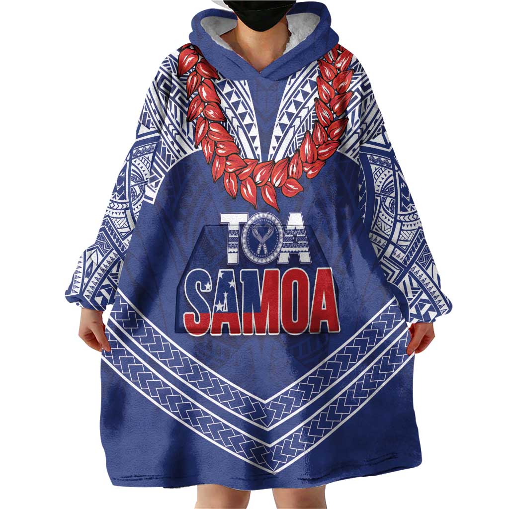Toa Samoa Rugby Custom Wearable Blanket Hoodie Ulafala Mix Nifo'oti LT7 - Polynesian Pride