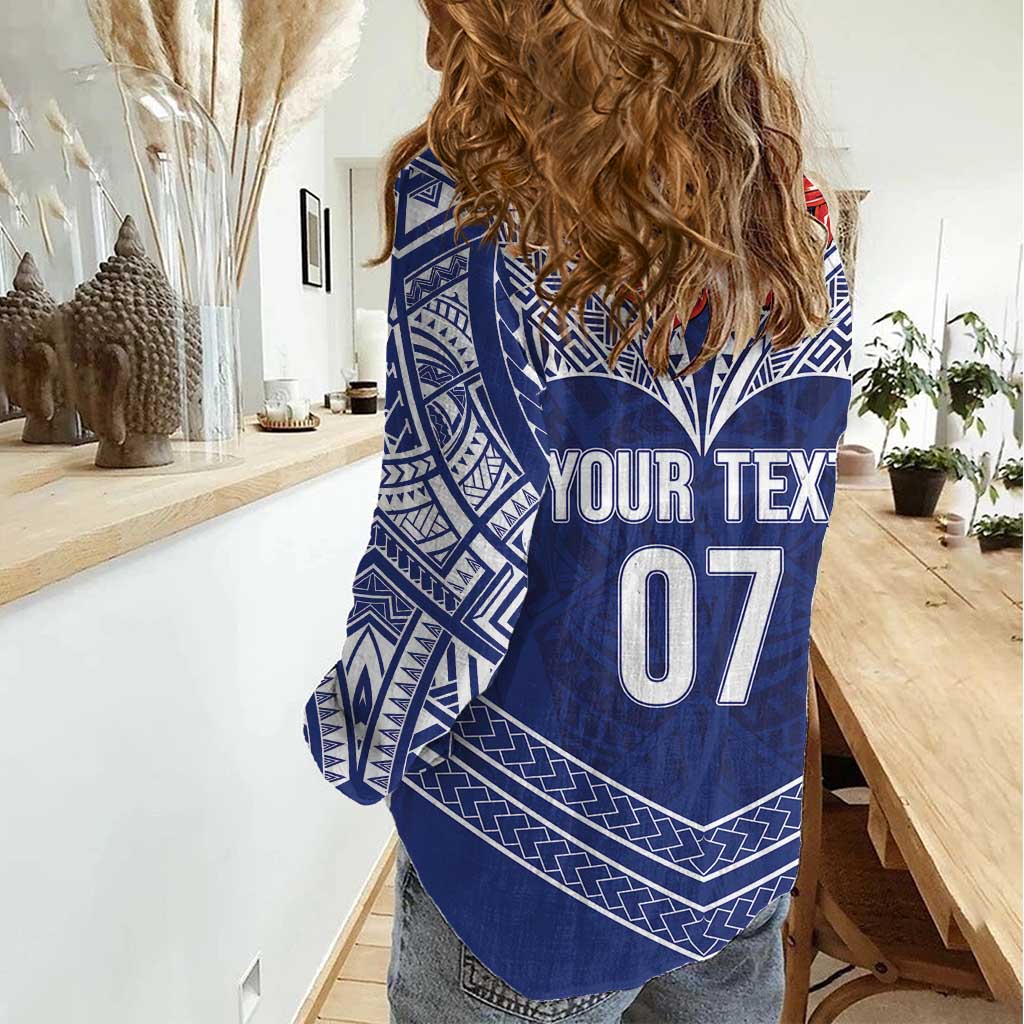 Toa Samoa Rugby Custom Women Casual Shirt Ulafala Mix Nifo'oti LT7 - Polynesian Pride