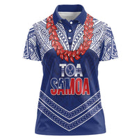 Toa Samoa Rugby Custom Women Polo Shirt Ulafala Mix Nifo'oti LT7 Female Blue - Polynesian Pride