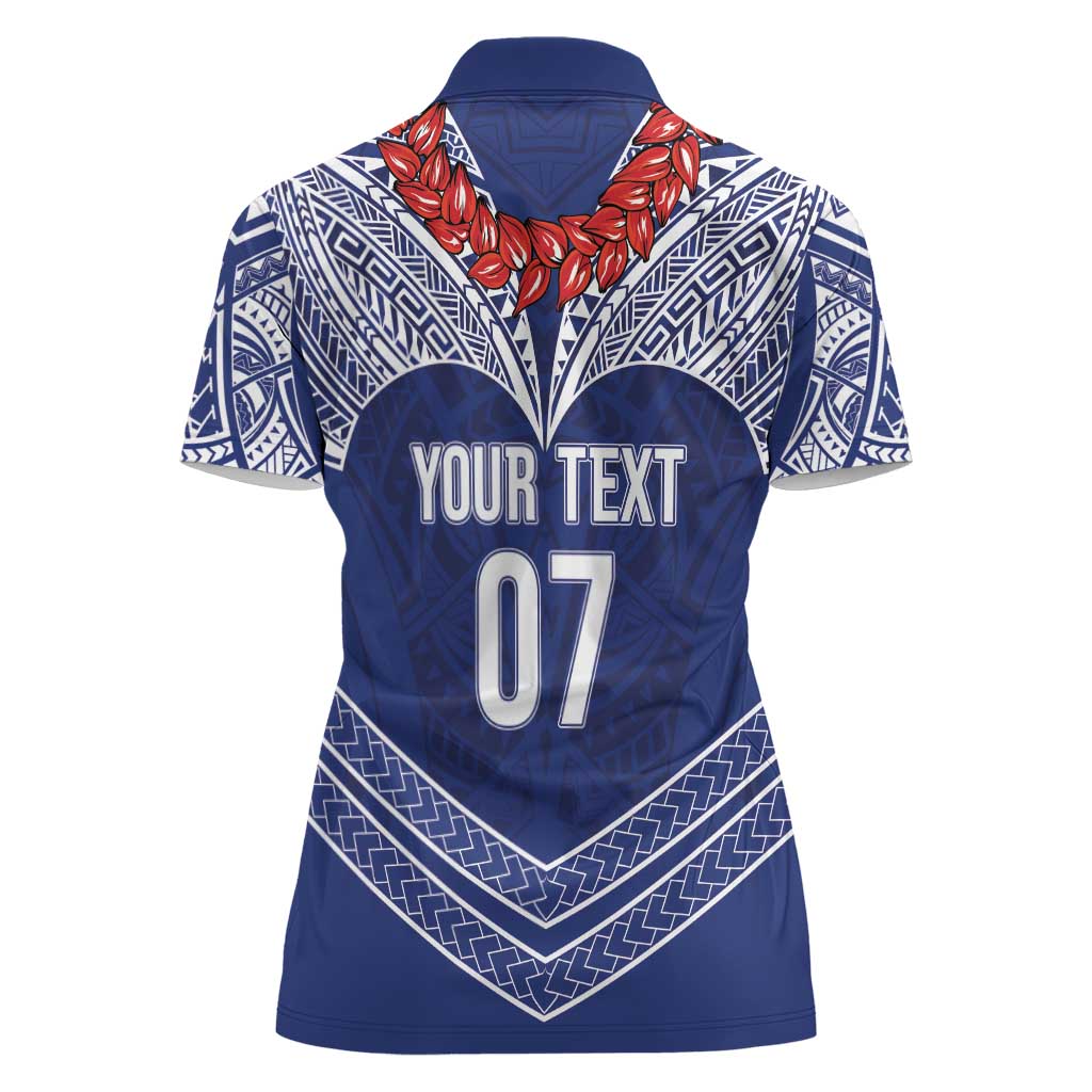 Toa Samoa Rugby Custom Women Polo Shirt Ulafala Mix Nifo'oti LT7 - Polynesian Pride