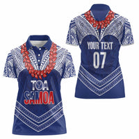 Toa Samoa Rugby Custom Women Polo Shirt Ulafala Mix Nifo'oti LT7 - Polynesian Pride