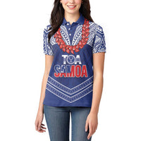 Toa Samoa Rugby Custom Women Polo Shirt Ulafala Mix Nifo'oti LT7 - Polynesian Pride