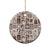 Hawaii Christmas Ceramic Ornament Retro Patchwork - Brown LT7 - Polynesian Pride