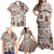 Hawaii Christmas Retro Patchwork Family Matching Off Shoulder Maxi Dress and Hawaiian Shirt Brown LT7 - Polynesian Pride