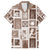 Hawaii Christmas Retro Patchwork Family Matching Puletasi Dress and Hawaiian Shirt Brown LT7 Dad's Shirt - Short Sleeve Brown - Polynesian Pride