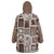 Hawaii Christmas Retro Patchwork Wearable Blanket Hoodie Brown LT7 - Polynesian Pride