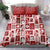 Hawaii Christmas Retro Patchwork Bedding Set Red LT7 - Polynesian Pride