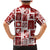 Hawaii Christmas Retro Patchwork Family Matching Mermaid Dress and Hawaiian Shirt Red LT7 - Polynesian Pride