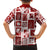 Hawaii Christmas Retro Patchwork Family Matching Off Shoulder Short Dress and Hawaiian Shirt Red LT7 - Polynesian Pride