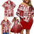 Hawaii Christmas Retro Patchwork Family Matching Off Shoulder Short Dress and Hawaiian Shirt Red LT7 - Polynesian Pride