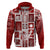 Hawaii Christmas Retro Patchwork Hoodie Red LT7 Zip Hoodie Red - Polynesian Pride