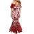 Hawaii Christmas Retro Patchwork Mermaid Dress Red LT7 - Polynesian Pride