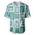 Hawaii Christmas Retro Patchwork Baseball Jersey Teal LT7 Teal - Polynesian Pride