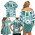 Hawaii Christmas Retro Patchwork Family Matching Off Shoulder Short Dress and Hawaiian Shirt Teal LT7 - Polynesian Pride