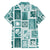 Hawaii Christmas Retro Patchwork Family Matching Off Shoulder Short Dress and Hawaiian Shirt Teal LT7 - Polynesian Pride