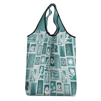 Hawaii Christmas Retro Patchwork Grocery Bag Teal LT7 - Polynesian Pride