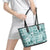 Hawaii Christmas Retro Patchwork Leather Tote Bag Teal LT7 - Polynesian Pride