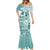 Hawaii Christmas Retro Patchwork Mermaid Dress Teal LT7 - Polynesian Pride