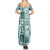 Hawaii Christmas Retro Patchwork Summer Maxi Dress Teal LT7 - Polynesian Pride