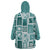 Hawaii Christmas Retro Patchwork Wearable Blanket Hoodie Teal LT7 - Polynesian Pride