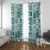 Hawaii Christmas Retro Patchwork Window Curtain Teal LT7 With Grommets Teal - Polynesian Pride