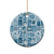 Hawaii Christmas Ceramic Ornament Retro Patchwork - Aquamarine LT7 - Polynesian Pride