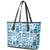 Hawaii Christmas Retro Patchwork Leather Tote Bag Aquamarine LT7 - Polynesian Pride