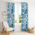 Hawaii Christmas Retro Patchwork Window Curtain Aquamarine LT7 - Polynesian Pride