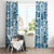 Hawaii Christmas Retro Patchwork Window Curtain Aquamarine LT7 - Polynesian Pride