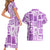 Hawaii Christmas Retro Patchwork Couples Matching Short Sleeve Bodycon Dress and Hawaiian Shirt Violet LT7 - Polynesian Pride