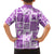 Hawaii Christmas Retro Patchwork Family Matching Off Shoulder Short Dress and Hawaiian Shirt Violet LT7 - Polynesian Pride