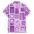 Hawaii Christmas Retro Patchwork Family Matching Off Shoulder Short Dress and Hawaiian Shirt Violet LT7 - Polynesian Pride