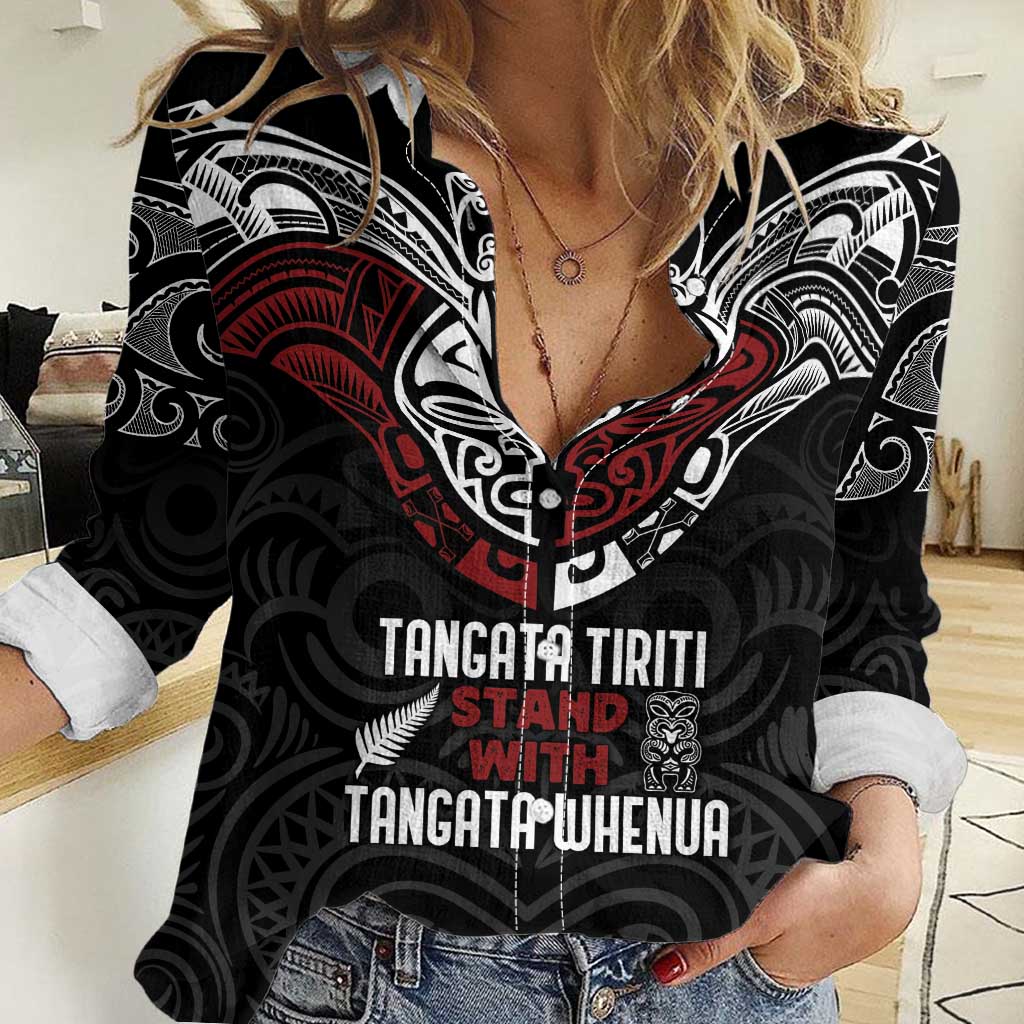 Maori Hongi Toitu Te Tiriti Women Casual Shirt Tangata Tiriti Stand With Tangata Whenua