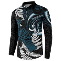 New Zealand Tui Bird Button Sweatshirt Maori Kowhaiwhai LT7 - Polynesian Pride