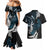 New Zealand Tui Bird Couples Matching Mermaid Dress and Hawaiian Shirt Maori Kowhaiwhai