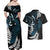 New Zealand Tui Bird Couples Matching Off Shoulder Maxi Dress and Hawaiian Shirt Maori Kowhaiwhai