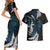 New Zealand Tui Bird Couples Matching Short Sleeve Bodycon Dress and Hawaiian Shirt Maori Kowhaiwhai