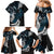 New Zealand Tui Bird Family Matching Mermaid Dress and Hawaiian Shirt Maori Kowhaiwhai