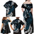 New Zealand Tui Bird Family Matching Off Shoulder Maxi Dress and Hawaiian Shirt Maori Kowhaiwhai